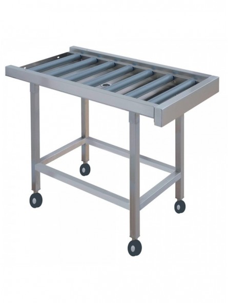 Roller conveyor on castor wheels (PVC rollers)