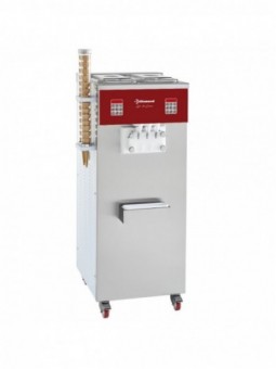 Soft ice-cream machine, 2 flavors + mixed ice-cream, 30 Kg/h, air conden.
