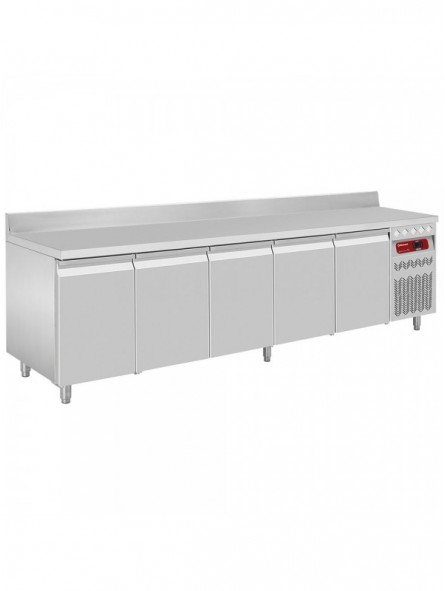 Wall ventilated refrigerated table, 5 doors GN 1/1, 700 liters