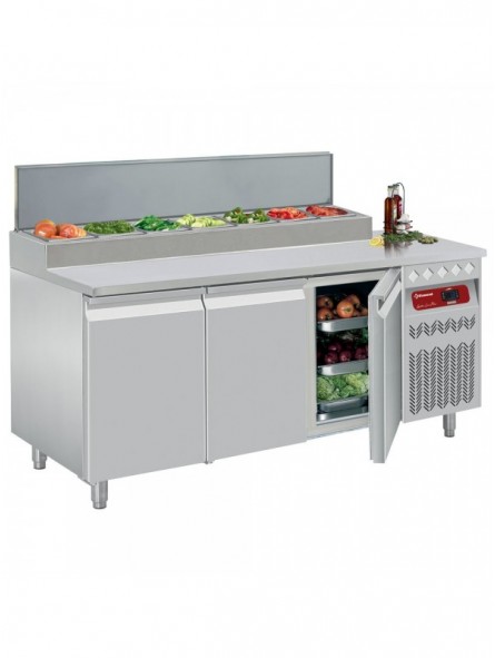 Ventilated refrigerated table, 3 doors GN 1/1, 405 Lit.& refrigerated structure