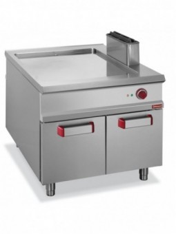 Smooth elec. fry top, chromium-plated, cupboard - PASS-THROUGH