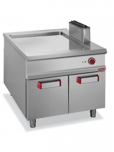 Smooth elec. fry top, chromium-plated, cupboard - PASS-THROUGH