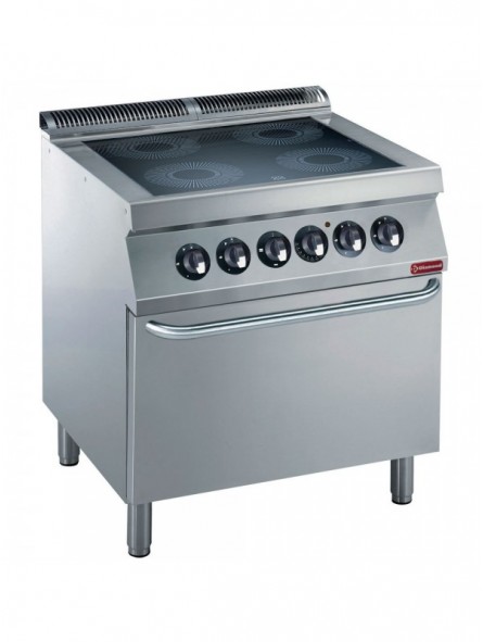 Electric cooker 4 vitroceramics plates, electric oven GN 2/1