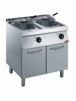 Electric fryer 2x14 liters, on cupboard
