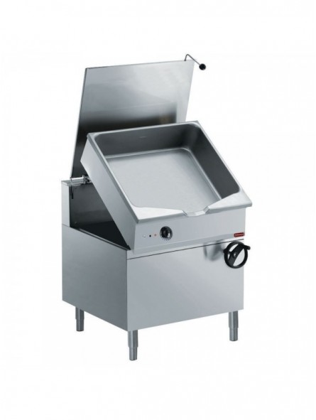 Automatic tumbling electric frying pan, "Duomat" basin 100 liters on cupboard