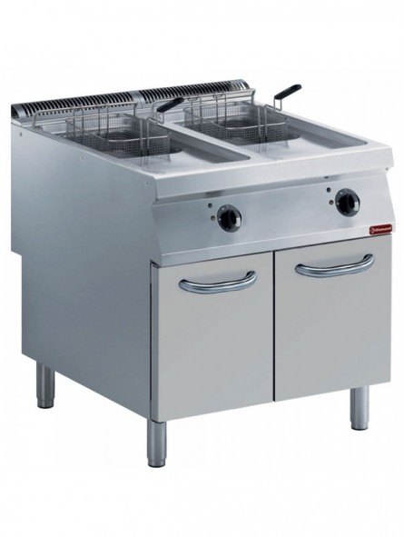 Electric fryer 2 basins of 15 lit. on undercarriage