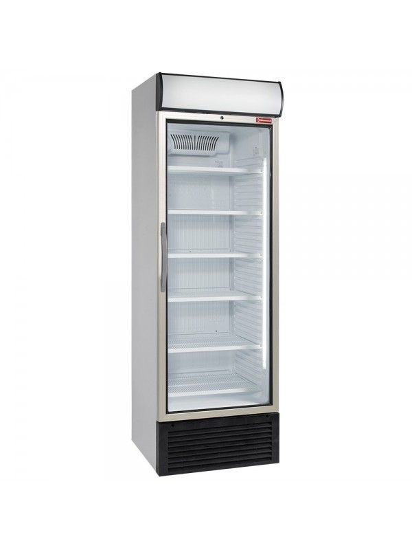 Vitrine T° positive, ventilée, 500 Lt., avec caisson lumineux