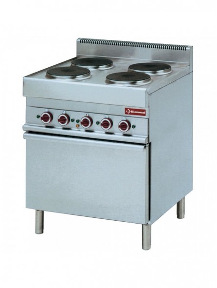 Electric range with 4 round hobs and convection oven GN 1/1