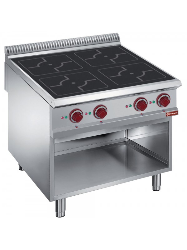 Electric stoves 4 induction hearths, open cupboard