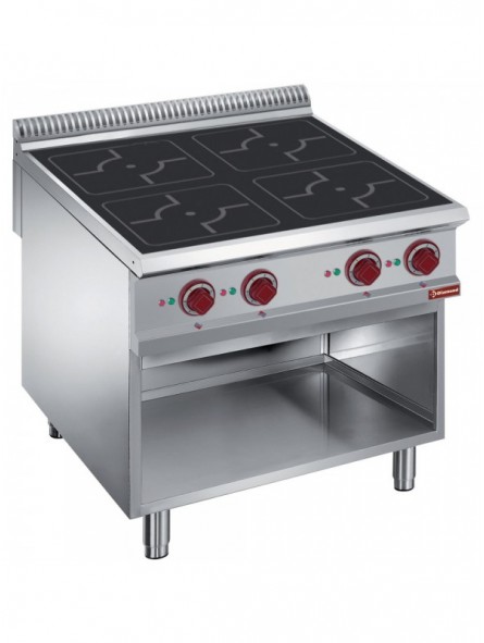 Electric stoves 4 induction hearths, open cupboard
