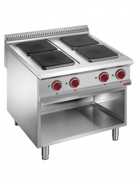 Electric stove, 4 plates on open cupboard