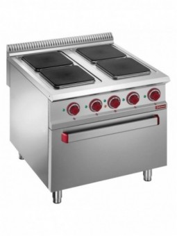 Electric stove 4 plates with electric GN 2/1 oven