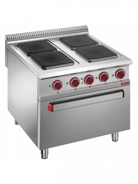 Electric stove 4 plates with electric GN 2/1 oven
