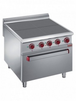 Electric stoves 4 plates aligned with the top, oven GN 2/1