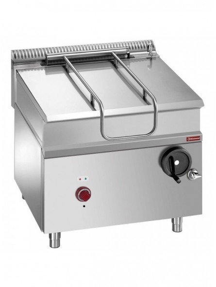 Tilting electric bratt pan, stainless steel tank 80liters, on cupboard