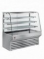 Refrigerated display counter curved window