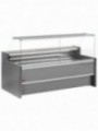 Ventilated refrigerated counter display with straight glass panel 90° with storeroom - GREY