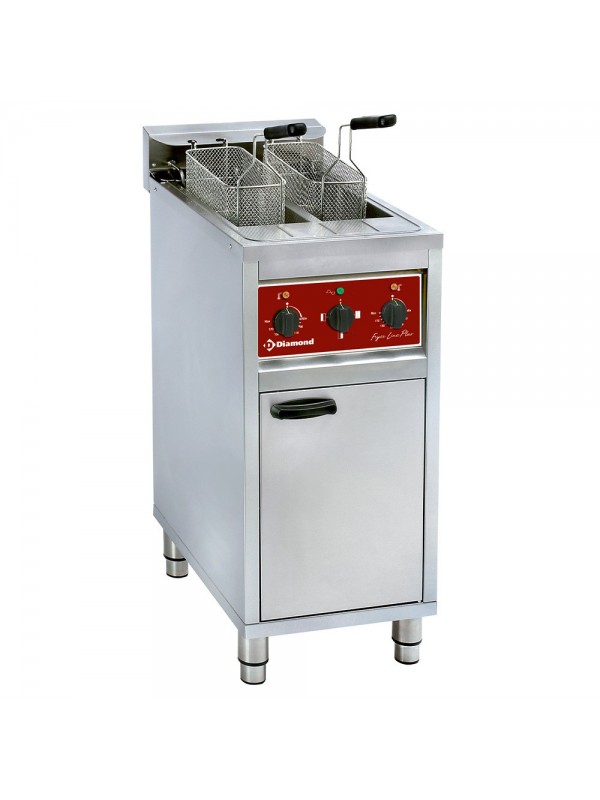 Electrical fryer 2x 10Lit on undercarriage