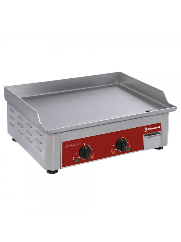 Electric griddle plate, double, stainless steel surface