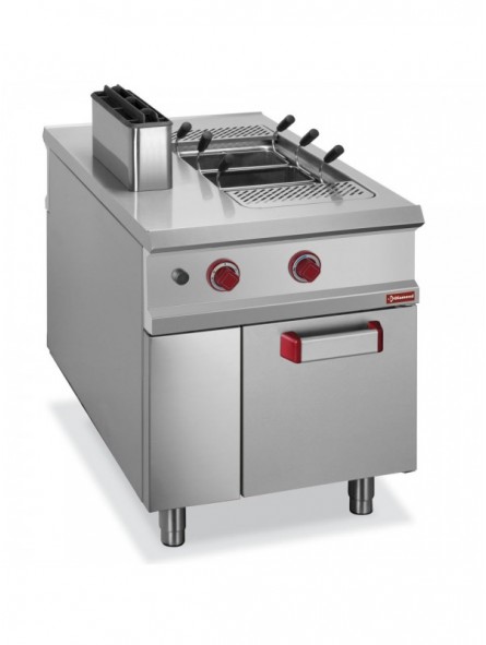 Gas pasta cooker, 1 tank 40 liters, on cupboard - PASS-THROUGH
