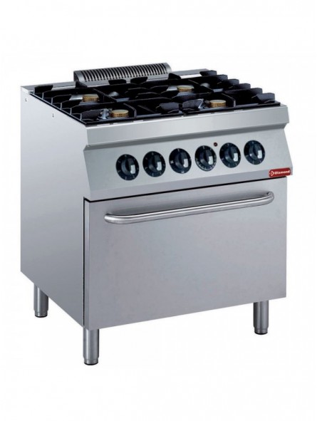 Stove with 4 burners 5,5 kW+ electric oven GN 2/1