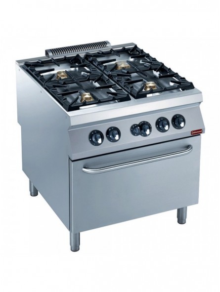 Cooker 4 burners, gas oven GN 2/1