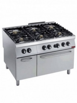 Cooker 6 burners, gas oven GN 2/1, neutral cupboard