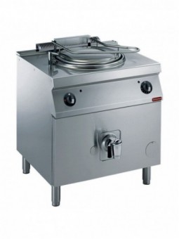 Gas kettle, 150 liters, direct heating, on cupboard