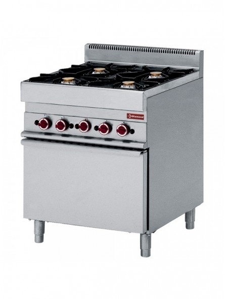 Gas cooker 6 burners, and electric convection oven GN 1/1