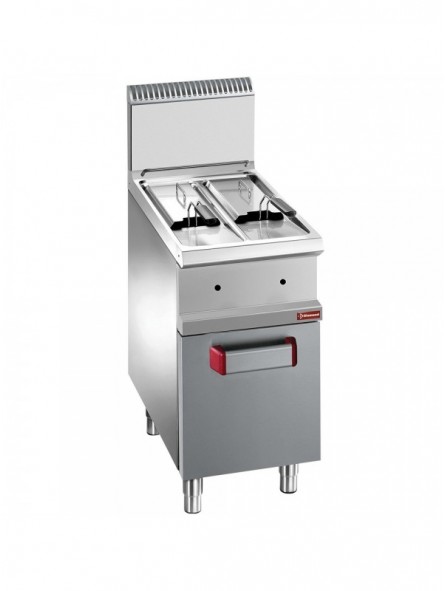 Gas fryer 2 tanks 7 liters on cupboard