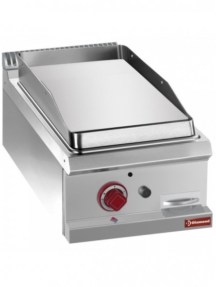 Gas fry top smooth hard chromed plate, module 1/2  -TOP-