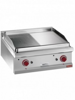 Gas fry top, 1/2 smooth 1/2 ribbed, hard chromed plate, module 1/1  -TOP-
