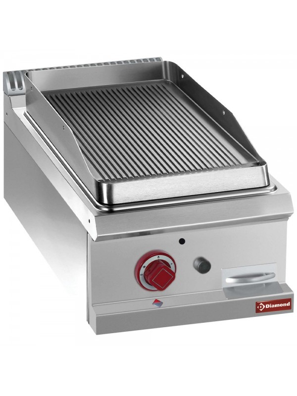 Gas ribbed fry top, module 1/2  -TOP-