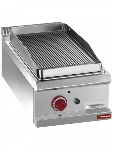 Gas ribbed fry top, module 1/2  -TOP-