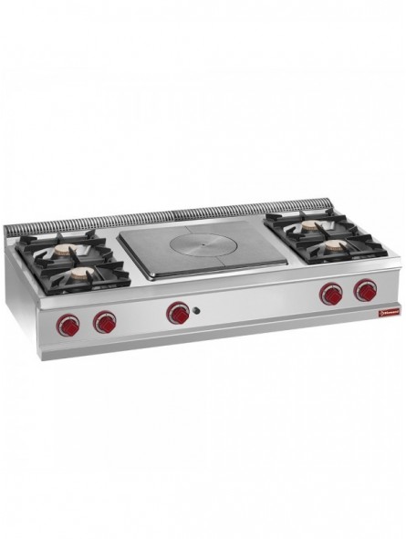Cooker 4 burners, central cooking hob -Top-