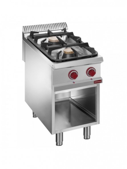 Stove 2 gas burners, open cupboard