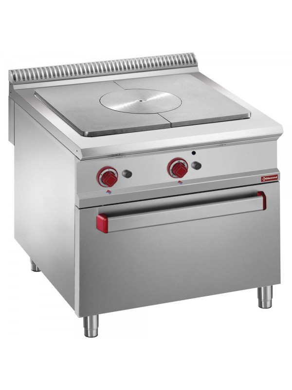 Solid top stove on gas oven