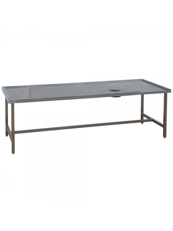 Sorteertafel (links) met afvalopening