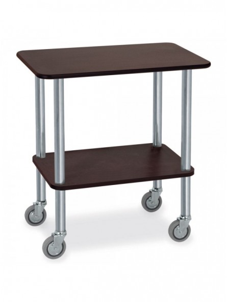Trolley table, chromed feet, 2 levels, "wengé "