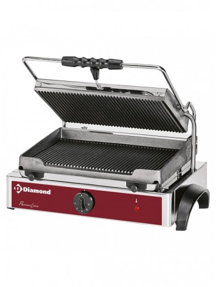 Electric panini grill MEDIUM, ribbed plates