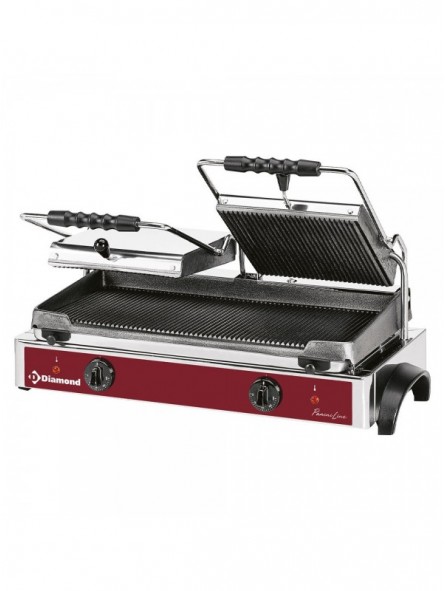 Electric panini grill DOUBLE, ribbed plates