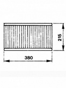 1/2 cooking grill, dimensions 380x215 mm