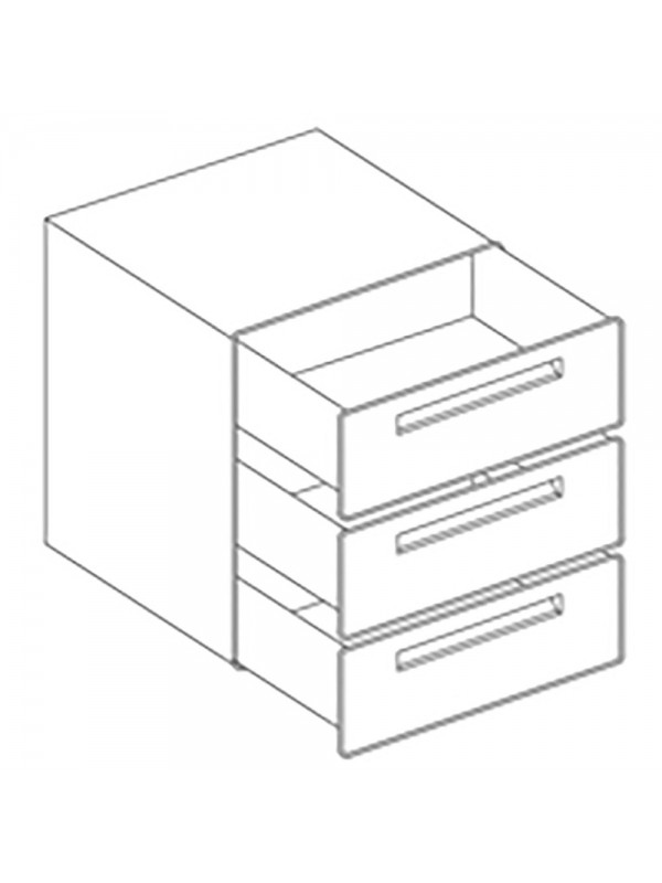 Option: double drawer 1/3 x 3, refrigerated counter reserve