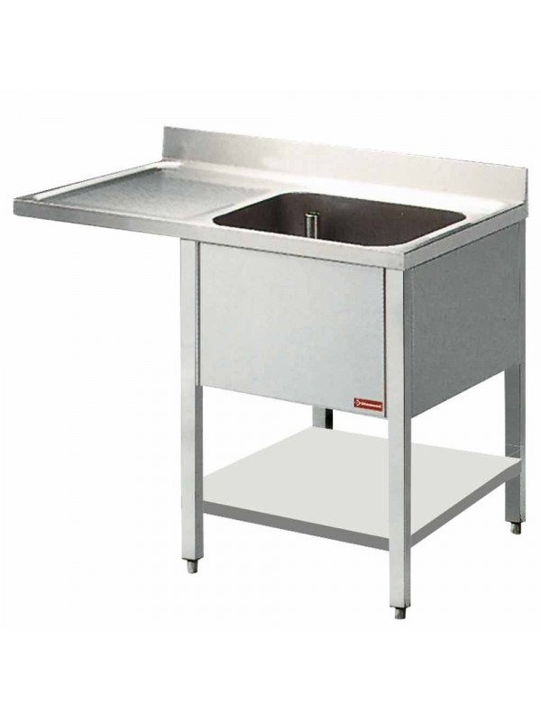Spoeltafel met 1 kuip en 1 druipvlak