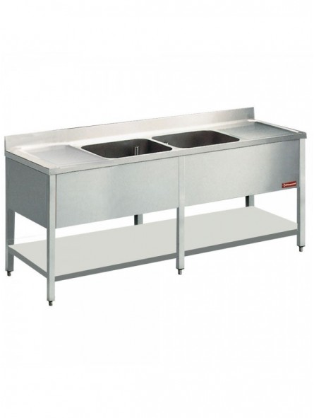 Spoeltafel met 2 kuipen en 2 druipvlakken