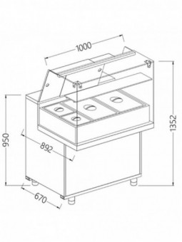 Display counter EN & GN, high window, static, without storage space