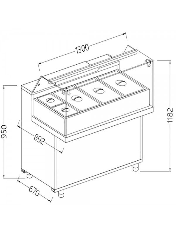 Refrigerated display counter EN & GN, low window, static, without reserve