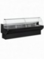 Refrigerated display counter, curved glass with storage space - BLACK