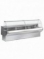 Refrigerated display counter, curved glass with storage space - GREY/WHITE