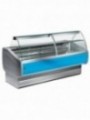 Refrigerated display counter, curved glass with storage space